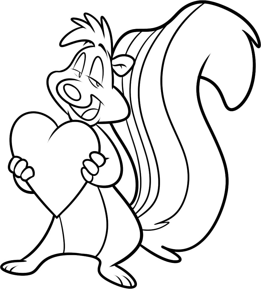 Desenho dePepé Le Pew Feliz para colorir