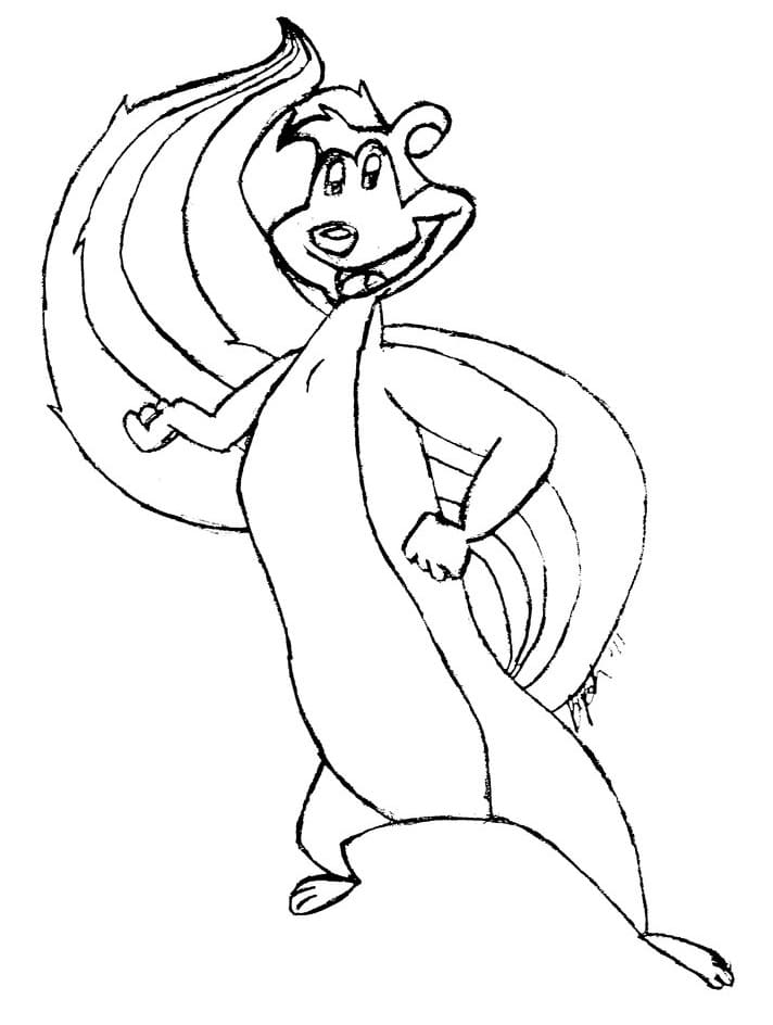 Desenho dePepé Le Pew Sorrindo para colorir