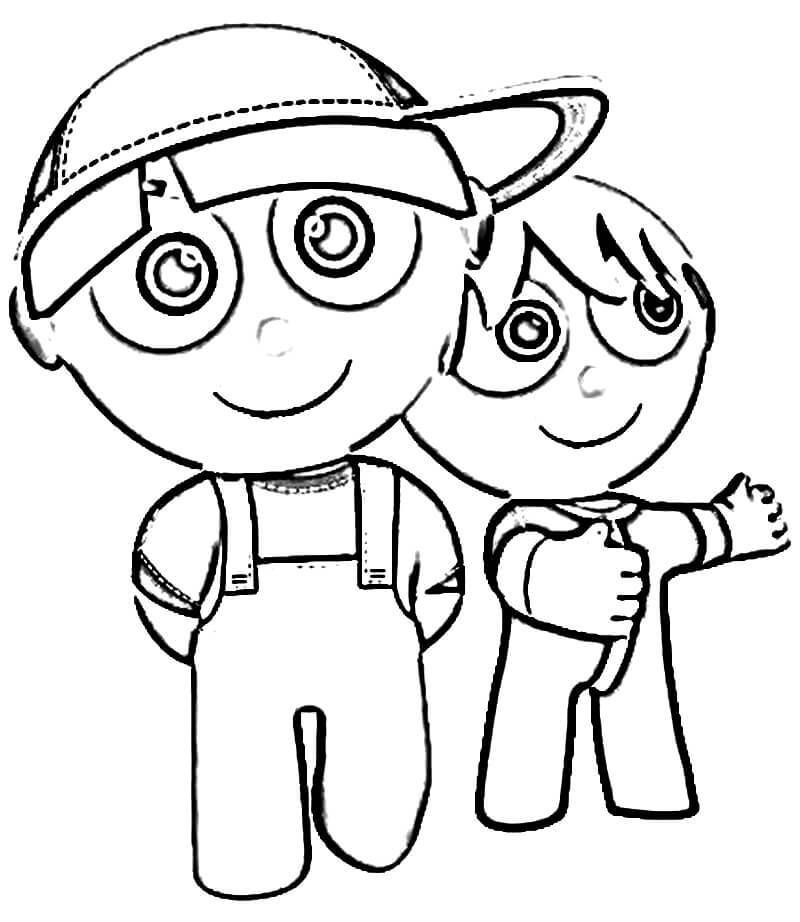 Desenho dePepinho e Julinho para colorir