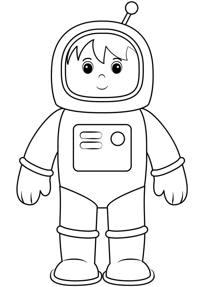 Desenho dePequeno Astronauta para colorir