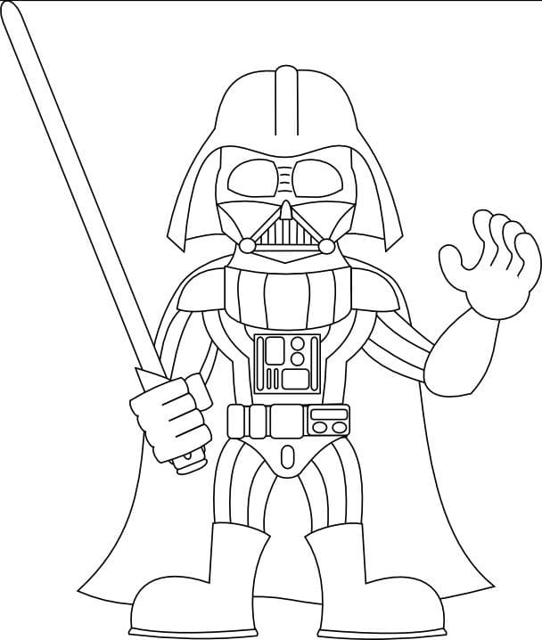 Desenho dePequeno Darth Vader para colorir