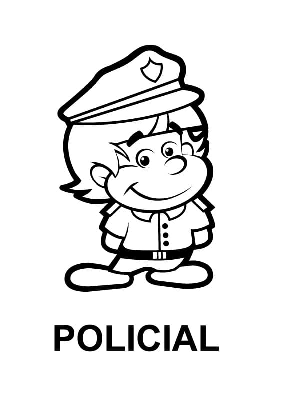 Desenho dePequeno Policial para colorir