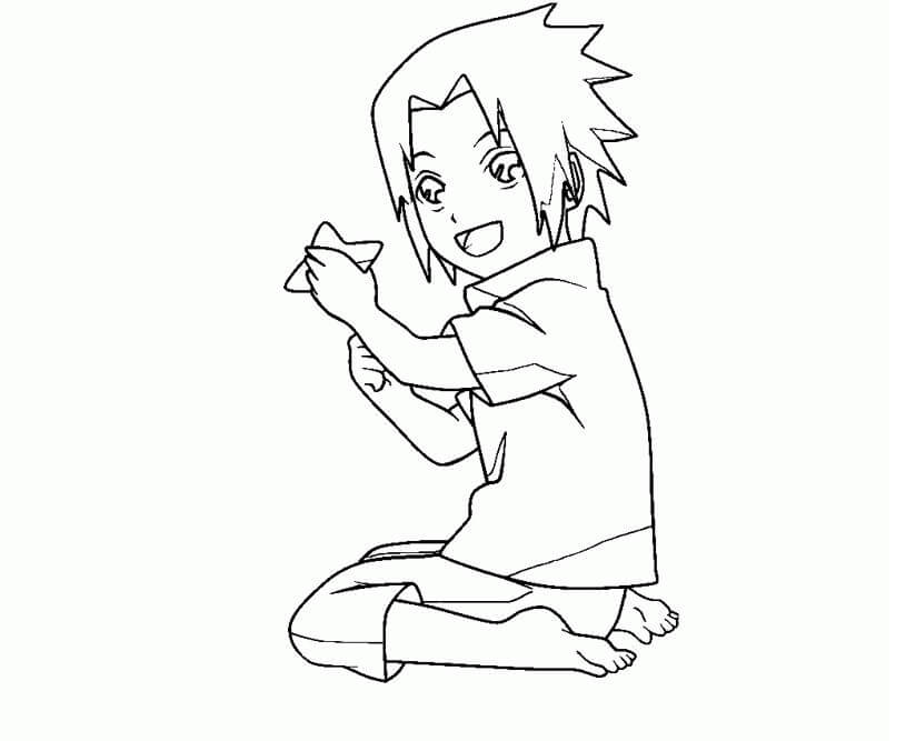 Desenho dePequeno Sasuke para colorir