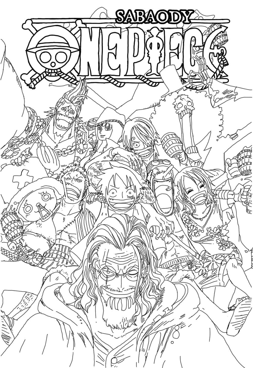 Desenho dePersonagens de One Piece 4 para colorir