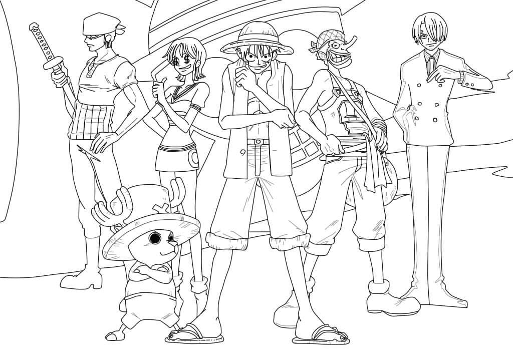 Desenho dePersonagens de One Piece para colorir