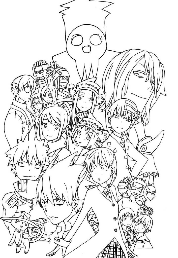 Desenho dePersonajes de Soul Eater para colorir