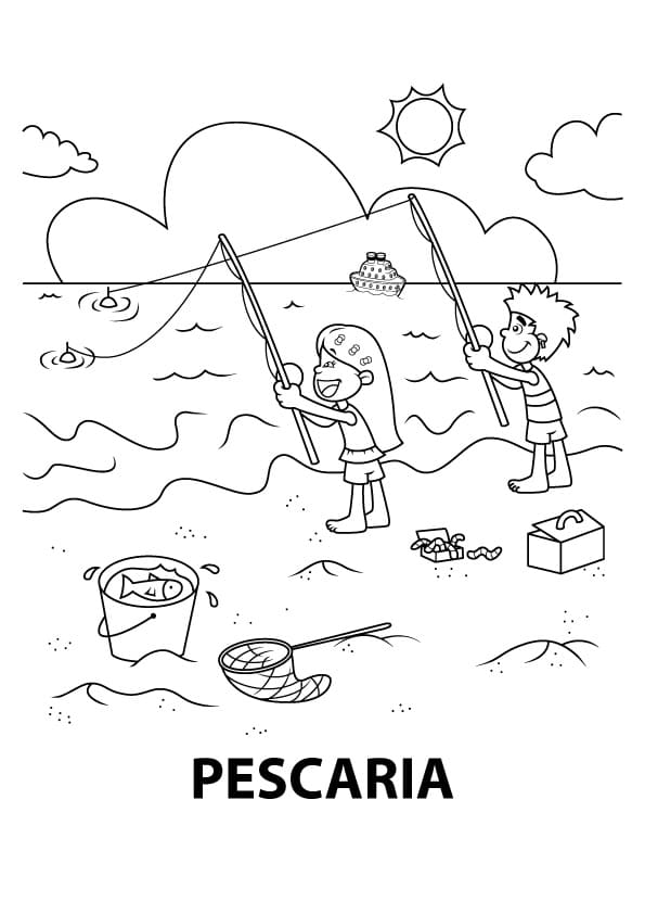 Desenho dePescaria 5 para colorir