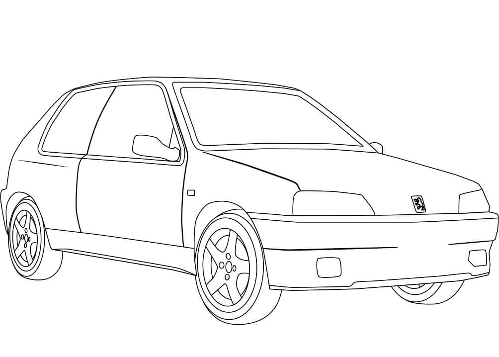 Desenho de Peugeot 106 para colorir