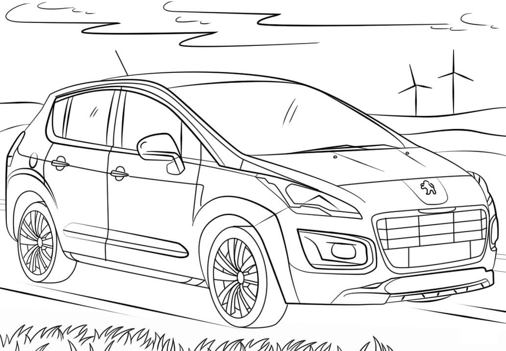 Desenho de Peugeot 3008 para colorir