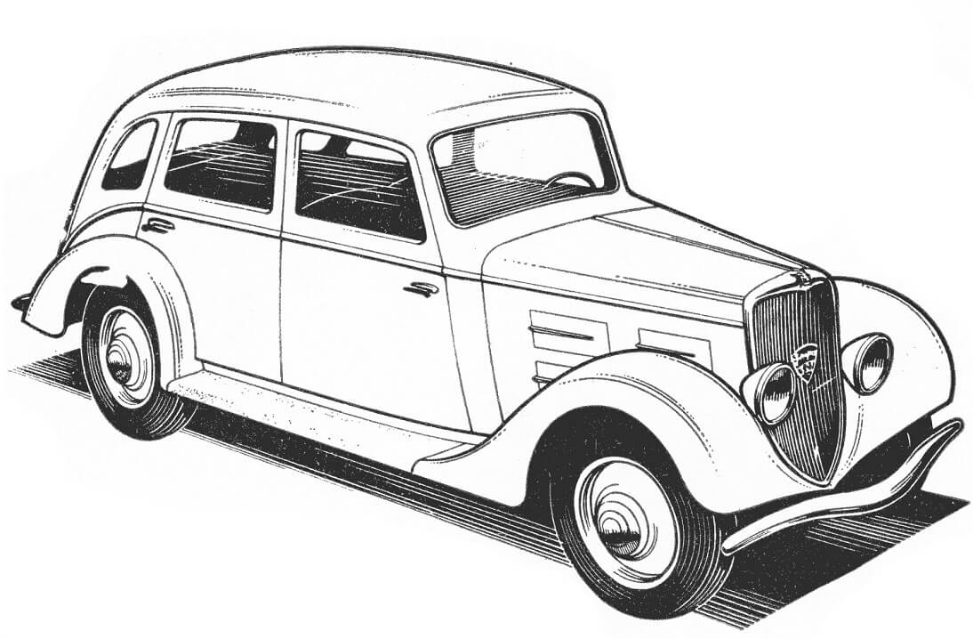 Desenho de Peugeot 301D para colorir