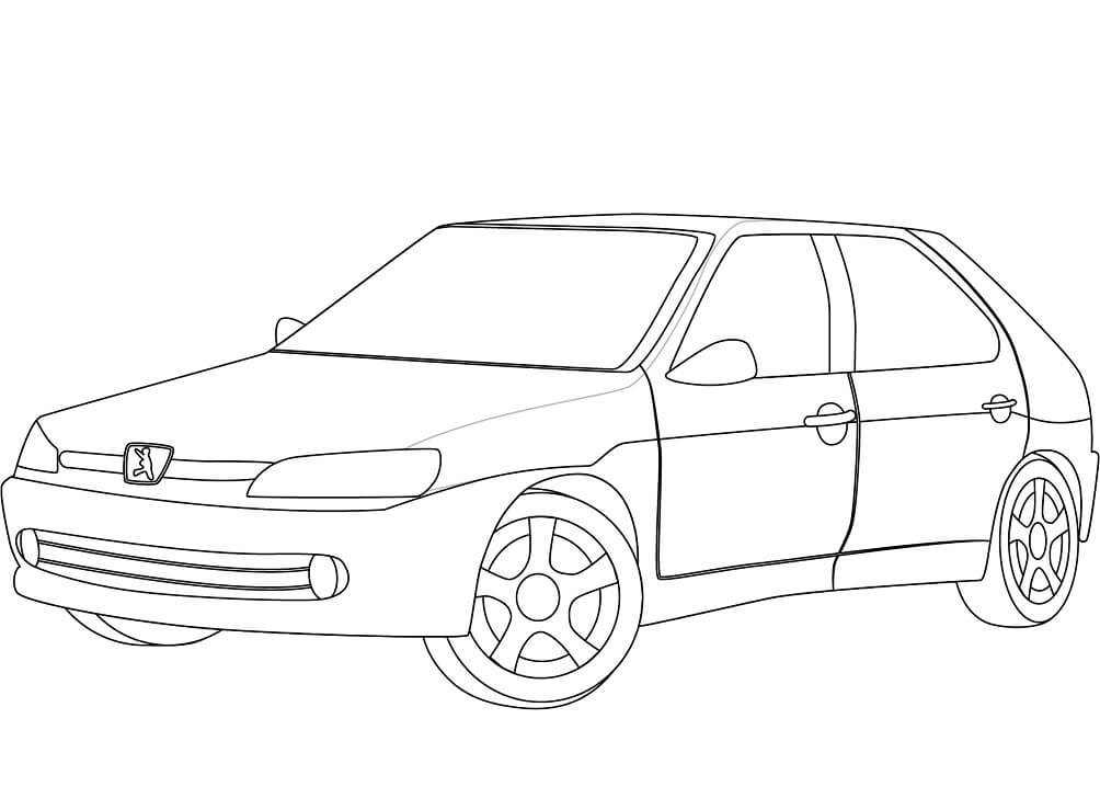 Desenho de Peugeot 306 para colorir