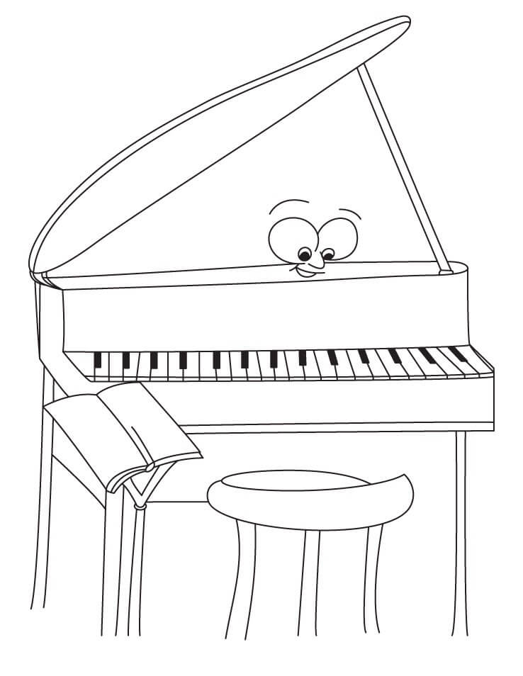 Desenho dePiano Engraçado 1 para colorir