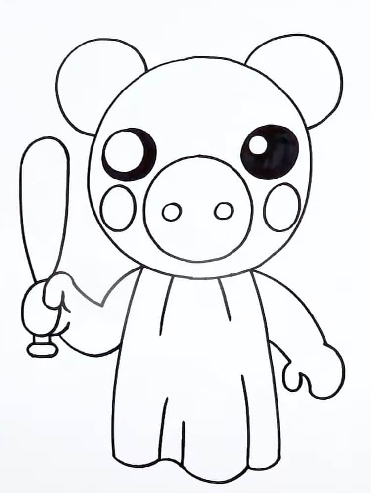 Desenho dePiggy Roblox 2 para colorir