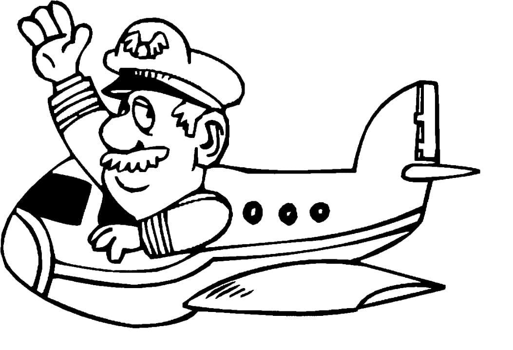 Desenho dePiloto Engraçado para colorir