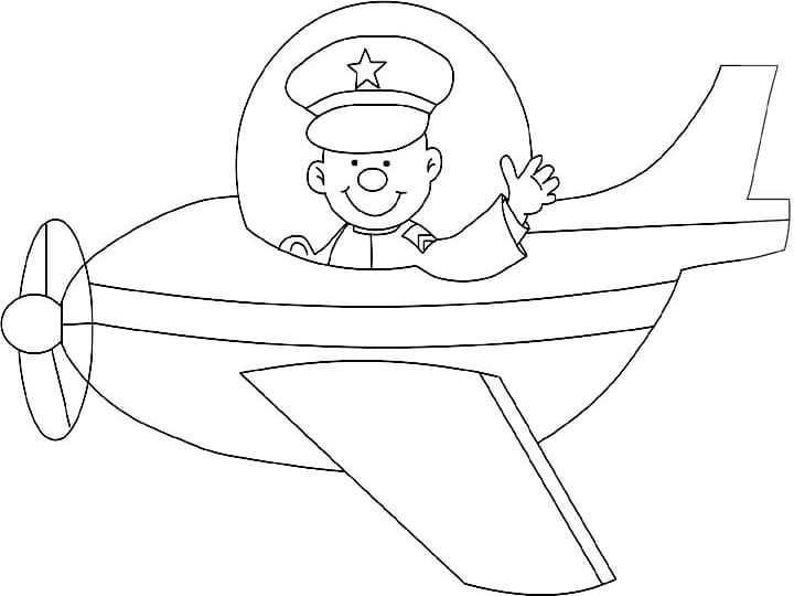 Desenho dePiloto Fofo para colorir