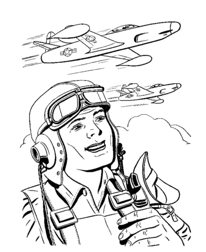 Desenho dePiloto Sorrindo para colorir