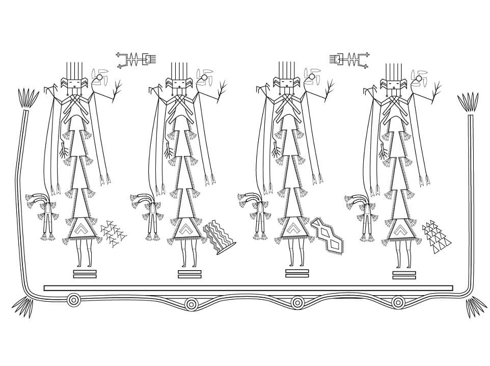 Desenho dePintura na Areia Navajo para colorir