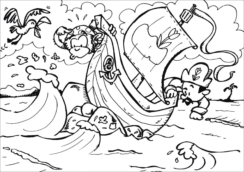 Desenho de Pirata 4 para colorir