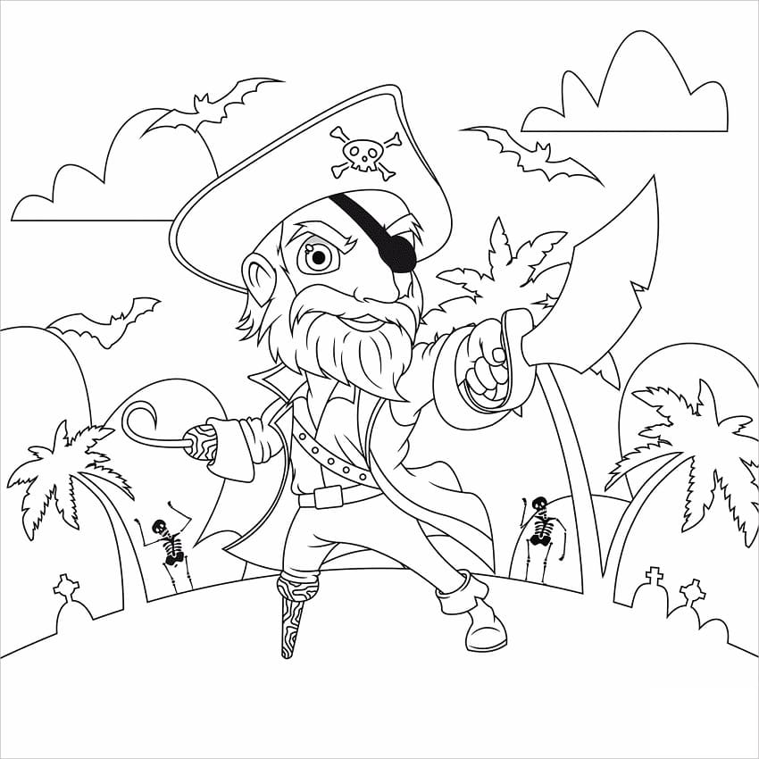 Desenho de Pirata 6 para colorir