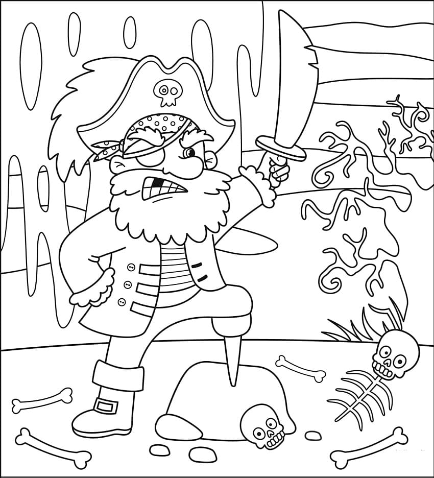 Desenho de Pirata Incrível para colorir