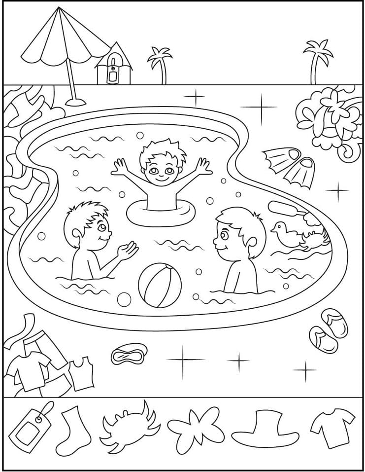 Desenho de Piscina 7 para colorir