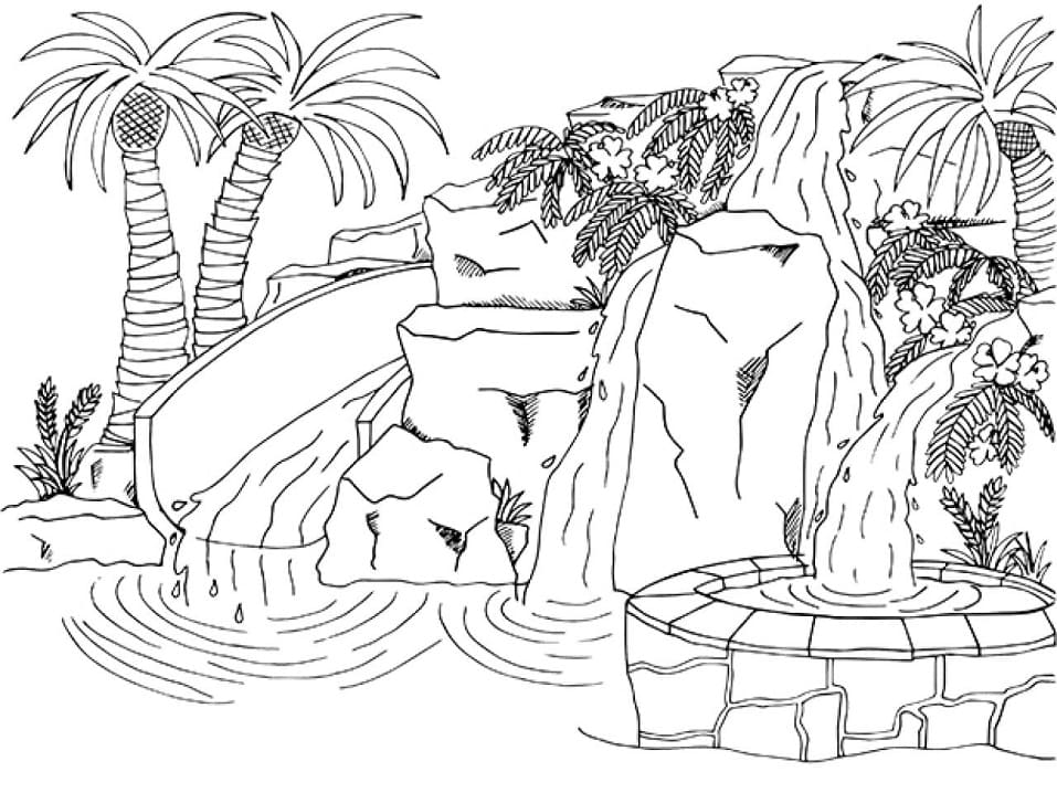 Desenho de Piscina Incrível para colorir