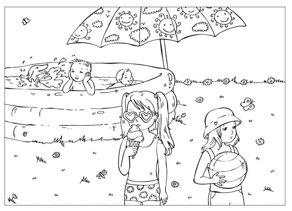 Desenho de Piscina para Crianças para colorir