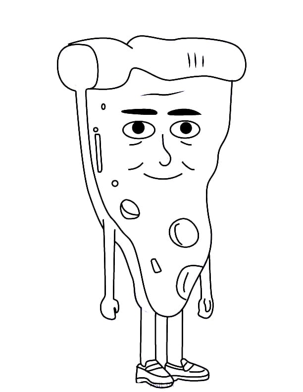 Desenho dePizza de Maçã e Cebolinha para colorir