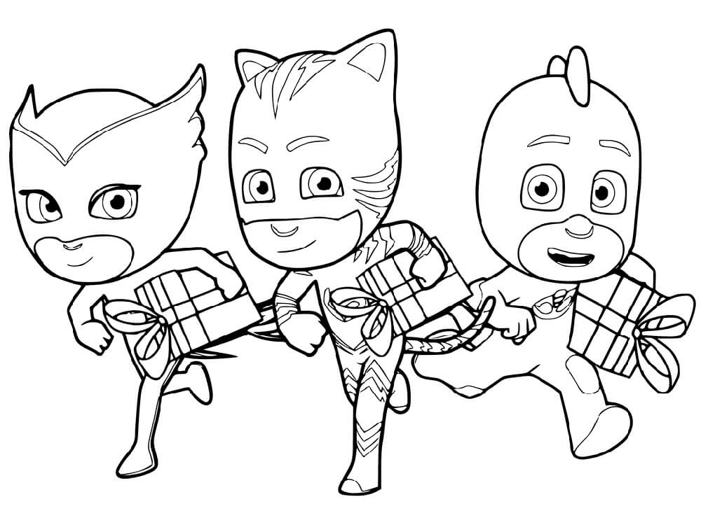 Desenho de PJ Masks 2 para colorir