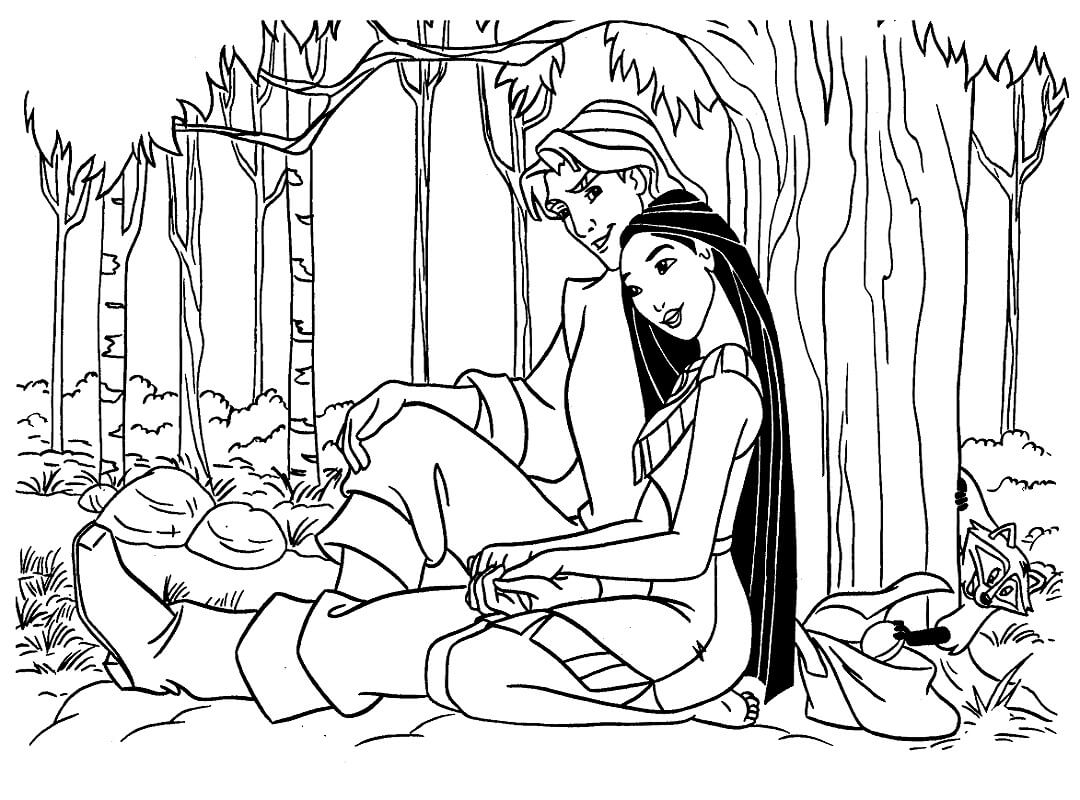 Desenho dePocahontas 1 para colorir