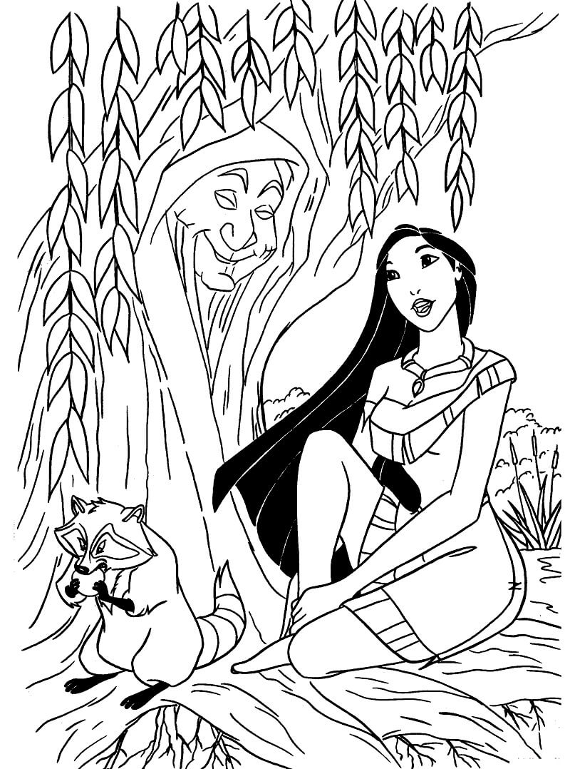 Desenho dePocahontas 2 para colorir