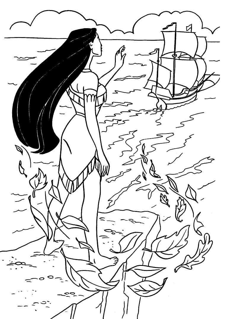 Desenho dePocahontas 3 para colorir