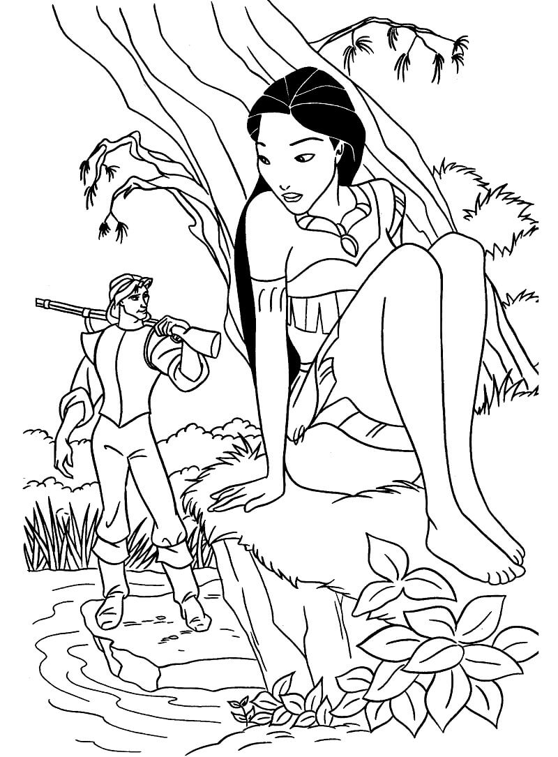 Desenho dePocahontas 4 para colorir