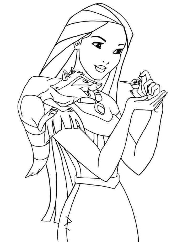 Desenho dePocahontas 7 para colorir