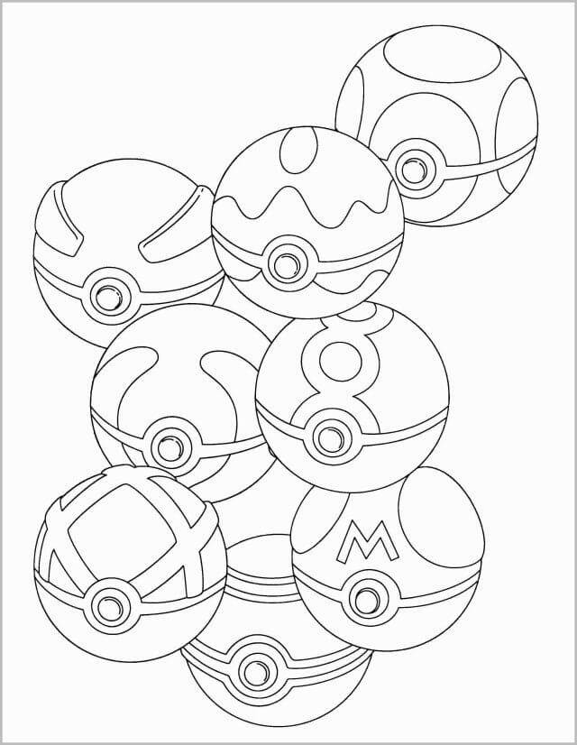 Desenho de Pokebola 9 para colorir