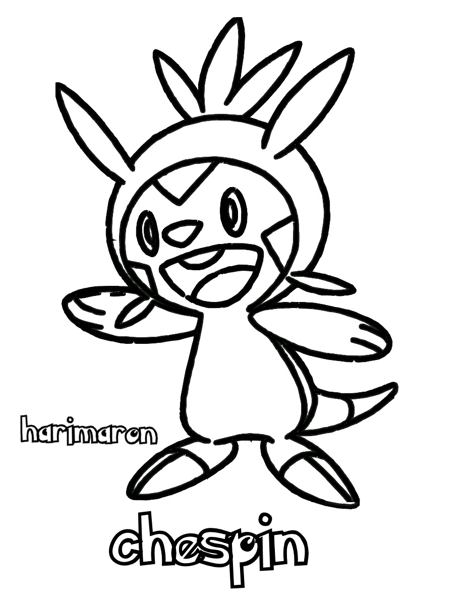 Desenho de Pokemon Chespin para colorir