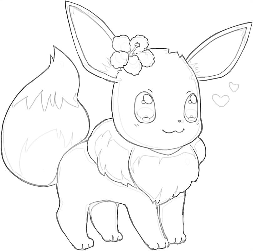 Desenho dePokemon Eevee 4 para colorir