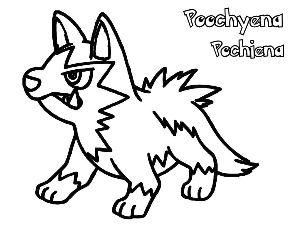 Desenho de Pokemon Poochyena 1 para colorir