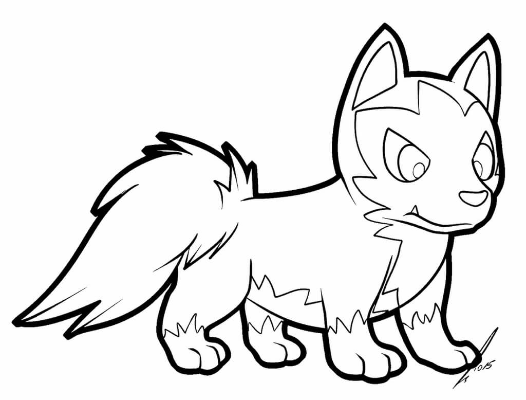 Desenho de Pokemon Poochyena 5 para colorir