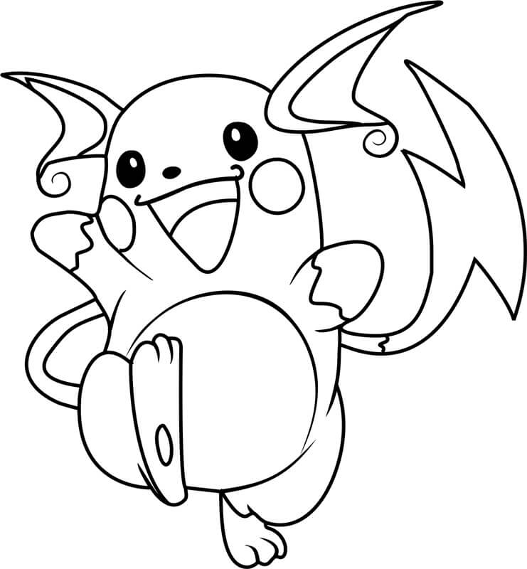 Desenho de Pokemon Raichu 1 para colorir