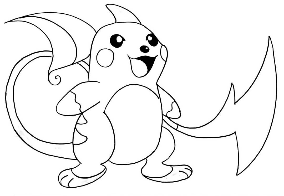 Desenho de Pokemon Raichu 10 para colorir