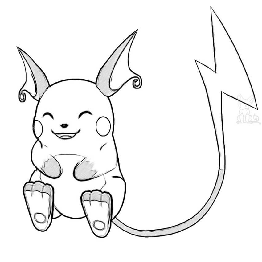 Desenho de Pokemon Raichu 11 para colorir