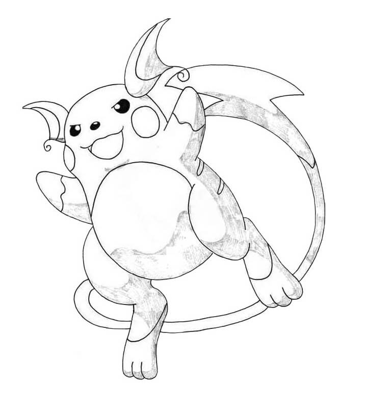 Desenho de Pokemon Raichu 13 para colorir