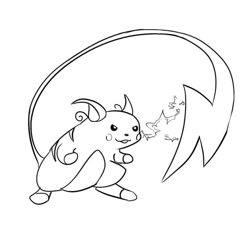 Desenho de Pokemon Raichu 14 para colorir