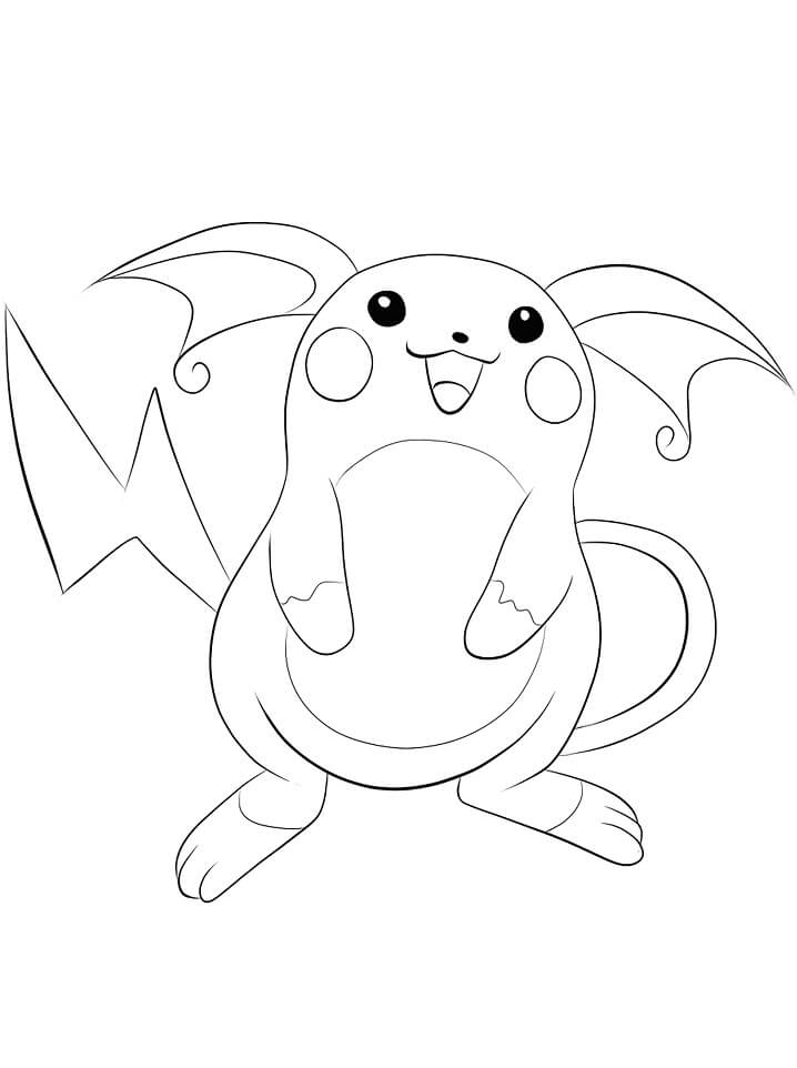 Desenho de Pokemon Raichu 2 para colorir