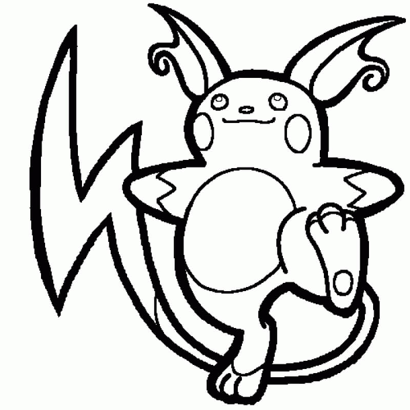 Desenho de Pokemon Raichu 3 para colorir