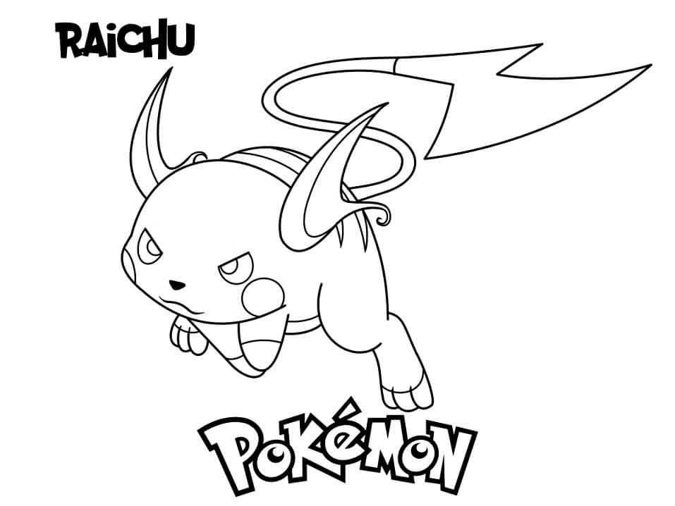 Desenho de Pokemon Raichu 4 para colorir