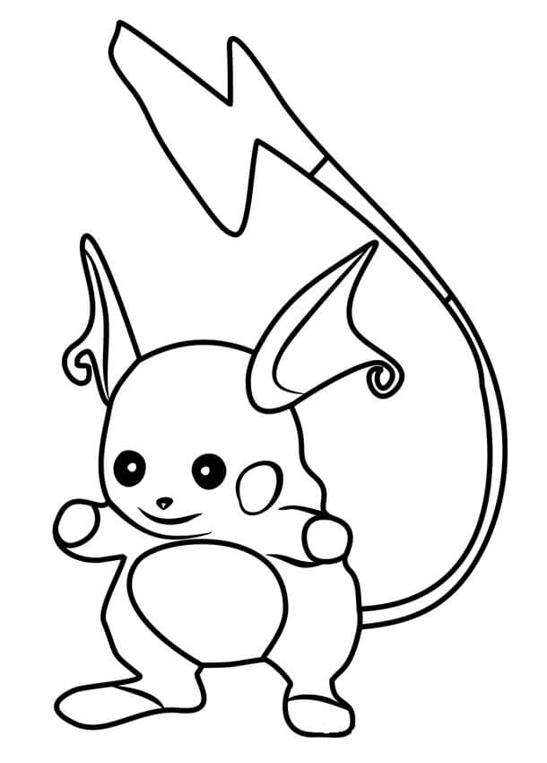 Desenho de Pokemon Raichu 5 para colorir