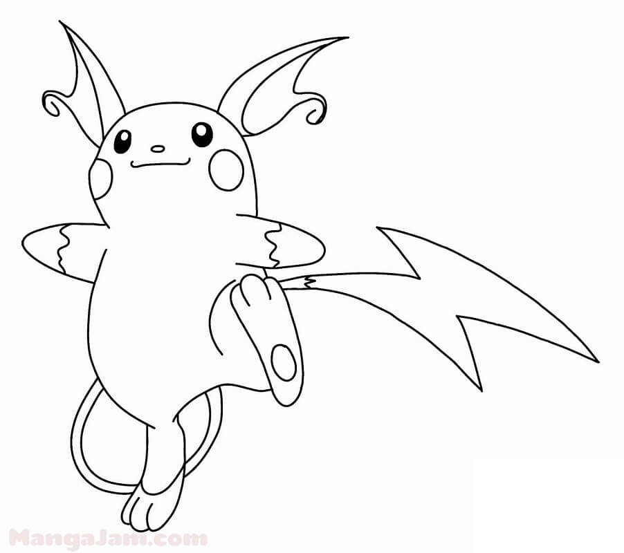 Desenho de Pokemon Raichu 7 para colorir