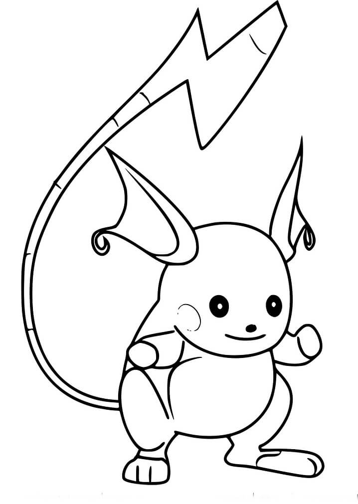 Desenho de Pokemon Raichu 8 para colorir